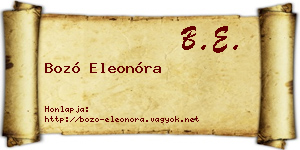 Bozó Eleonóra névjegykártya